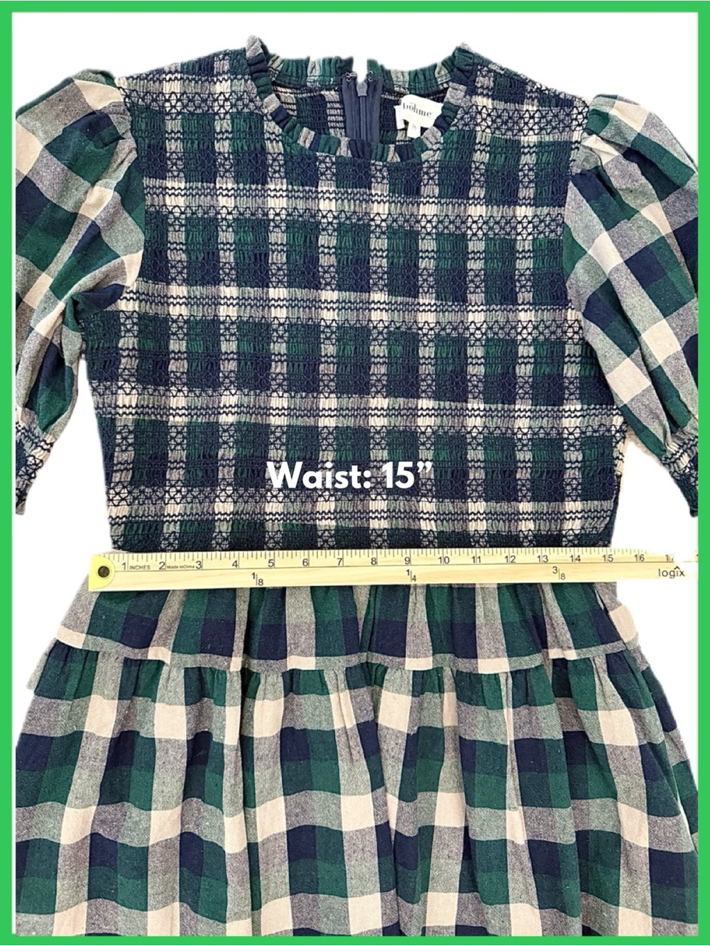 Bohme Emmett Plaid Smocked Mini Cotton Dress - Picture 8 of 11